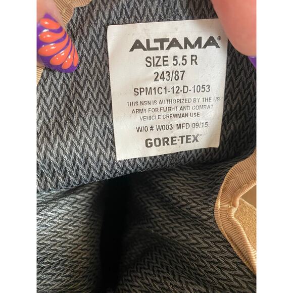 New Altama Temperate Combat Boots Tan Goretex Vibram Military Mens 5.5 R main image 5